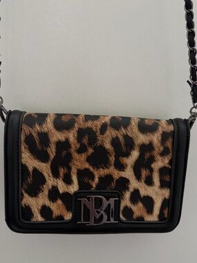 Badgley Mischka Leopard Print Crossbody with MB Logo Accent